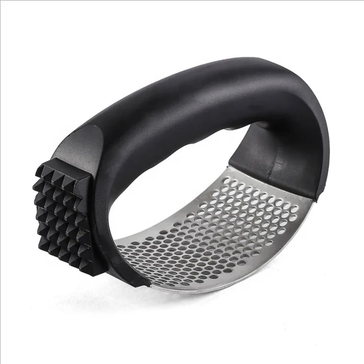 

Cooking gadgets tool garlic peeler machine stainless garlic press multi-functional manual garlic, Black/green/pink