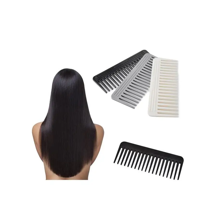 

Teeth Hairdressing Comb 19 Teeth Black High Quality Abs Plastic Heat-Resistant Large Wide Tooth Comb Detangling Wide