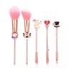 2020 New Arrivals Girl Tale Alice in Wonderland 5pcs Makeup Cosmetic Brush Set Metal Beauty Tool