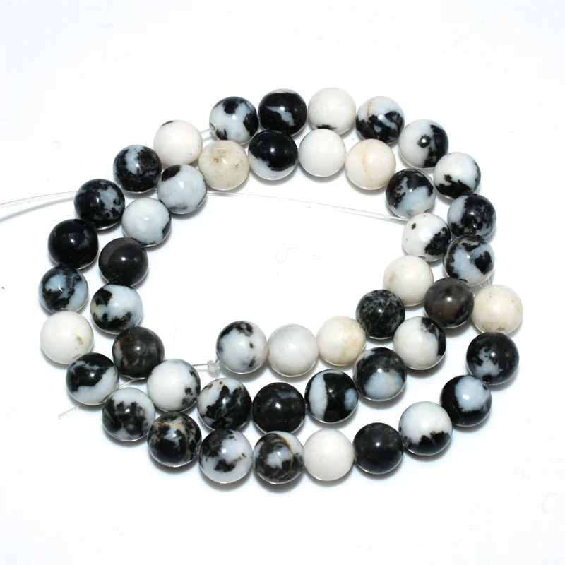 

Trade Insurance  High Quality Natural Black and White Zebra Stone Loose Beads