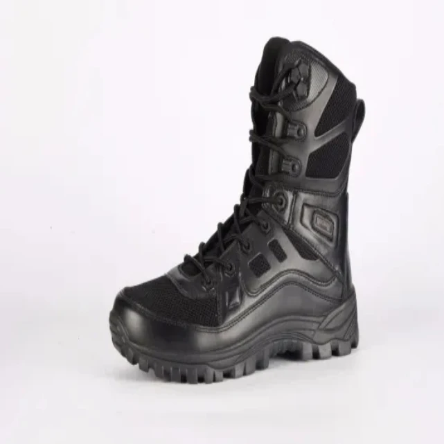 

High Cut Steel Toe Genuine Leather Black Tactical Military Boots