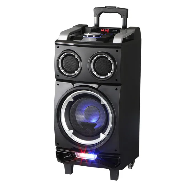 

LINGE 8 inch*1 PMPO power 600w bass big party speaker box Trolly Bass Speaker with wireless MIC