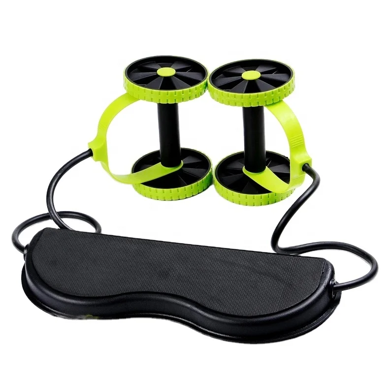 

In Stock Ready to Ship Multi-functions Abdominal exercise AB wheel with TPE resistance bands Revoflex Xtreme, Black and green