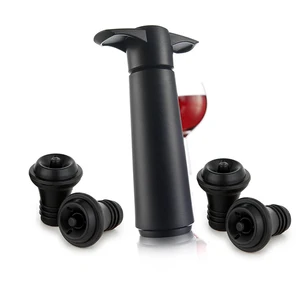 Image of The Original Food Grade Silicone Vacu Vin Plastic Wine Saver Preserver Pump Set with 2 Stoppers