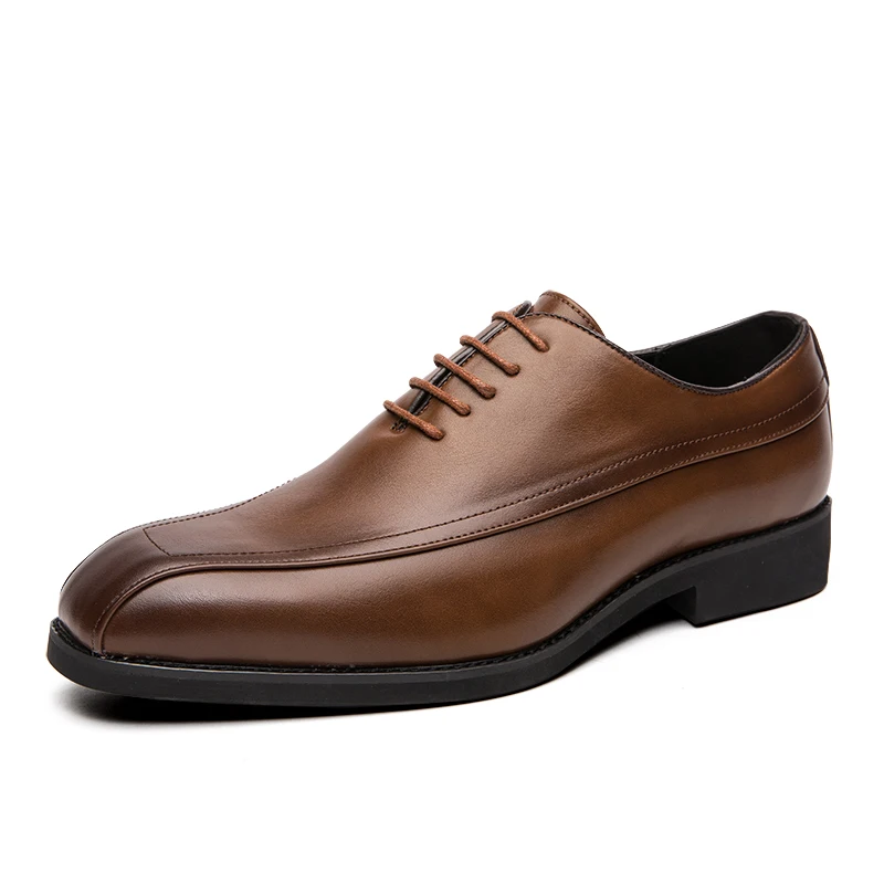 

2021 New Fashion Wholesale Design Leather Brand oxford Men's Dress Shoes, 2 colors