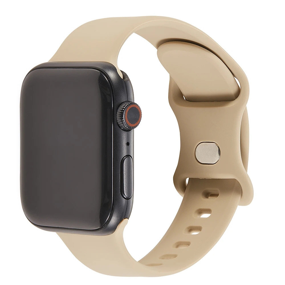 

In stock soft silicone strap suitable for Apple Watch watch band 38mm 40mm 42mm 44mm iwatch series sports silicone strap