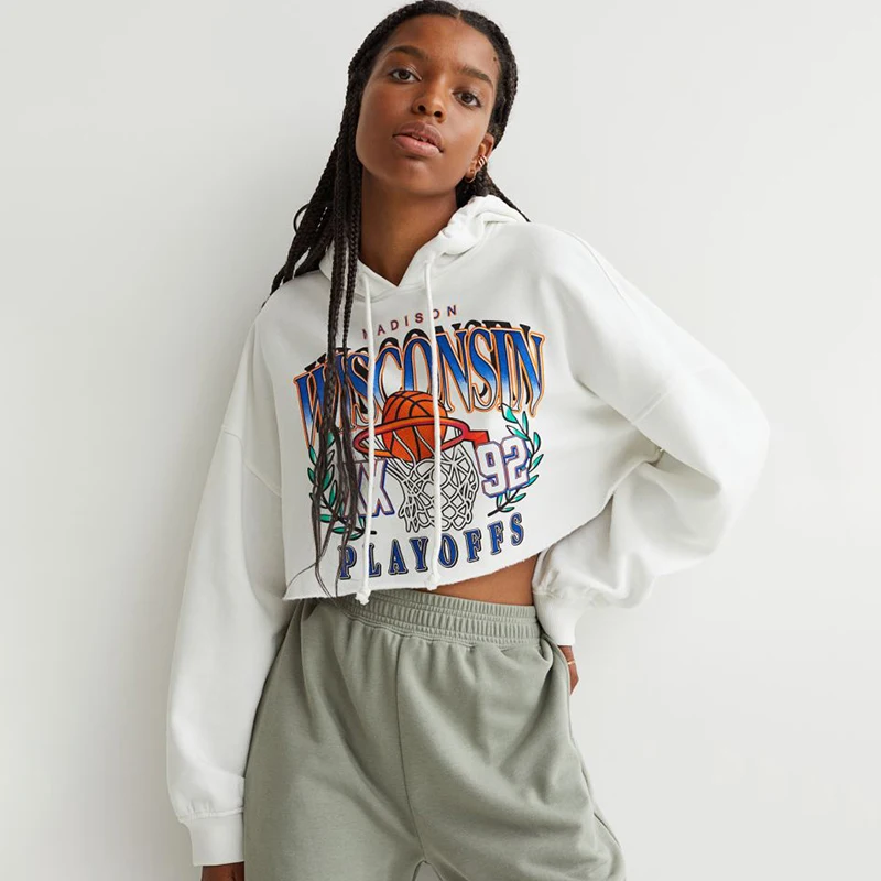 

CUTENOVA D21TP406 Winter Fashion Graphic Print Streetwear Long Sleeve Loose Hoodie Women Casual Sweatshirt In Stock, Picture shows