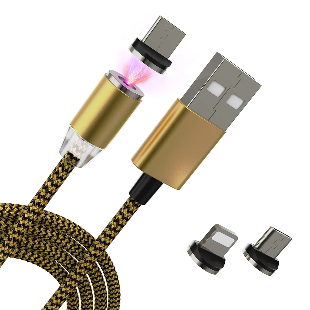 

Micro USB Type C iProduct 3 in 1 Nylon Braided Magnetic Phone Charging Cable