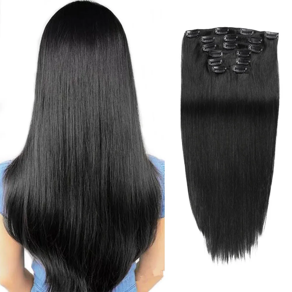 

100% Russian Human Remy Hair Clip ins Wholesale Invisible Seamless Clip in Hair Extension Human Hair