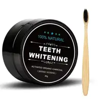 

100% Natural Activated Organic Charcoal Oral Hygiene Washing Cleaning Powder With Bamboo Toothbrush Set Teeth Whitening Powder