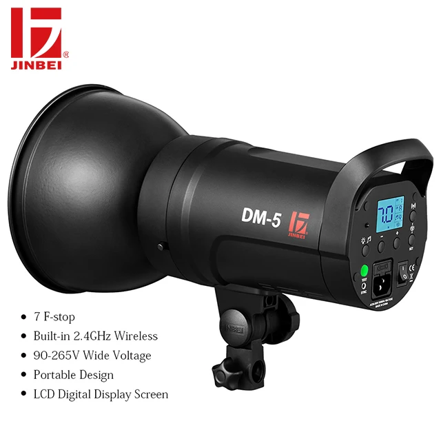 

JINBEI DM-5 500Ws Portable Studio Flash Compact Photography Strobe Light GN72 Lighting Head 110V 220V Wireless Remote Control
