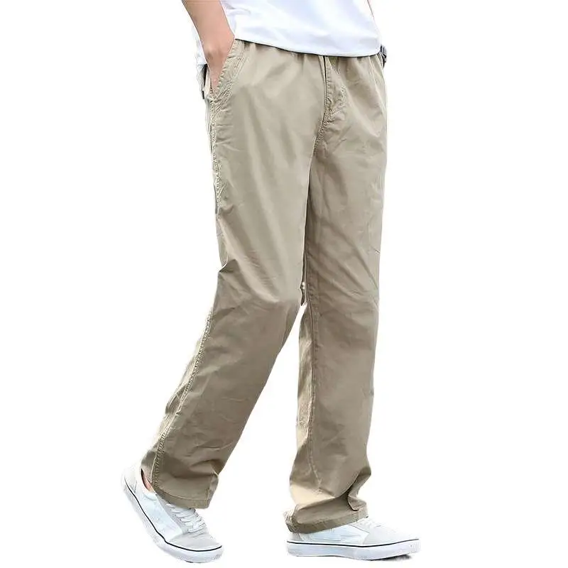 

2021 New Large Size Breathable Overalls Men's Straight Loose Loose Fat Casual Cargo Work Long Track Pants Men