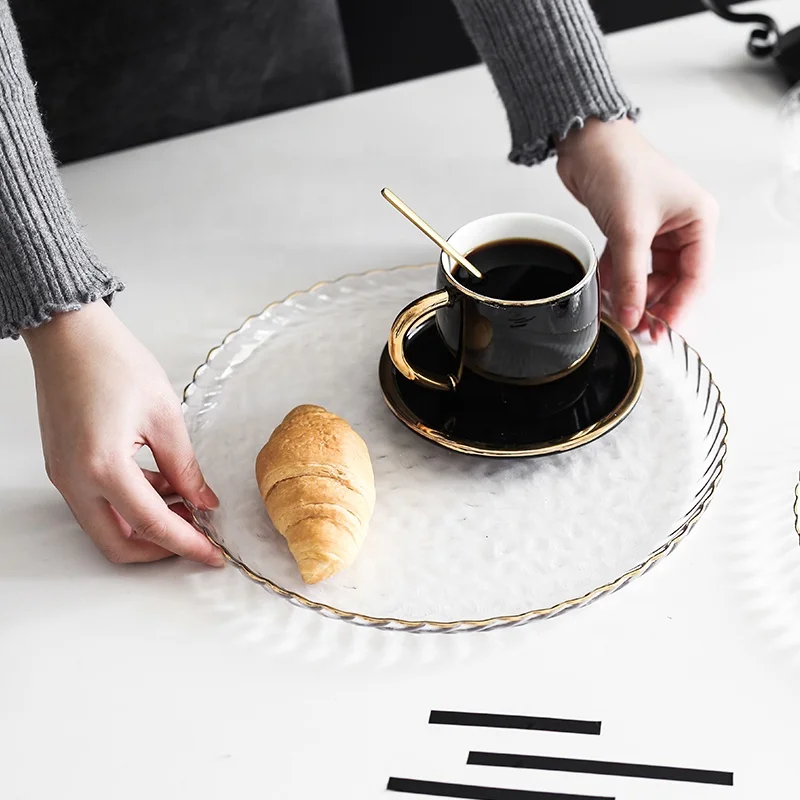 

Factory direct sales creative lead-free glass European-style simple western-style dried fruit tray