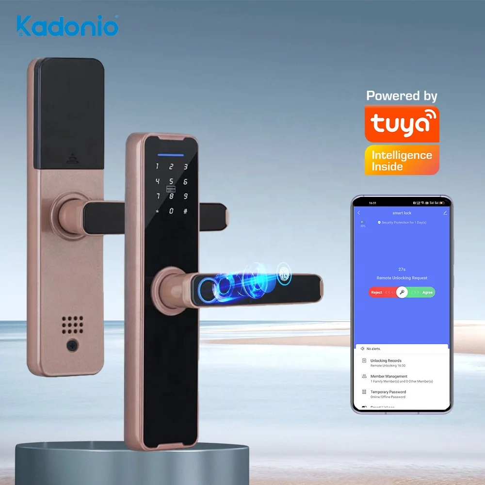 

Kadonio Biometric Fingerprint Smart Lock Security Keypad Password Card Keyless Digital Door Lock