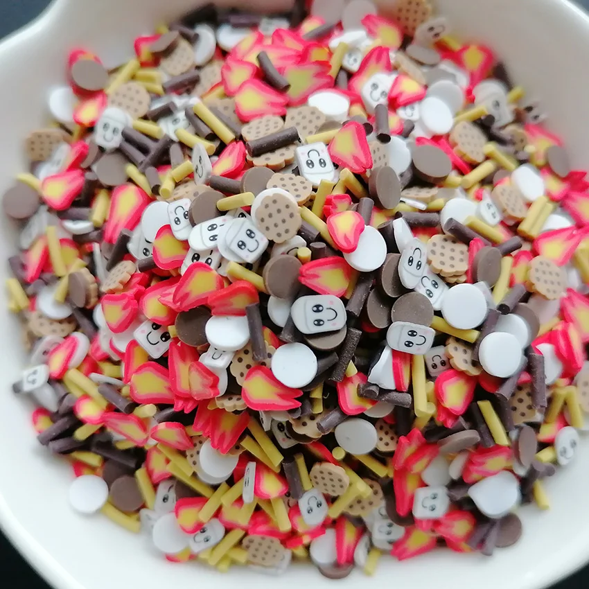 1KG DIY Craft Slime Sprinkles Valentine Polymer Clay Slices Flame Cookie Letter Mix Polymer Clay Sprinkles