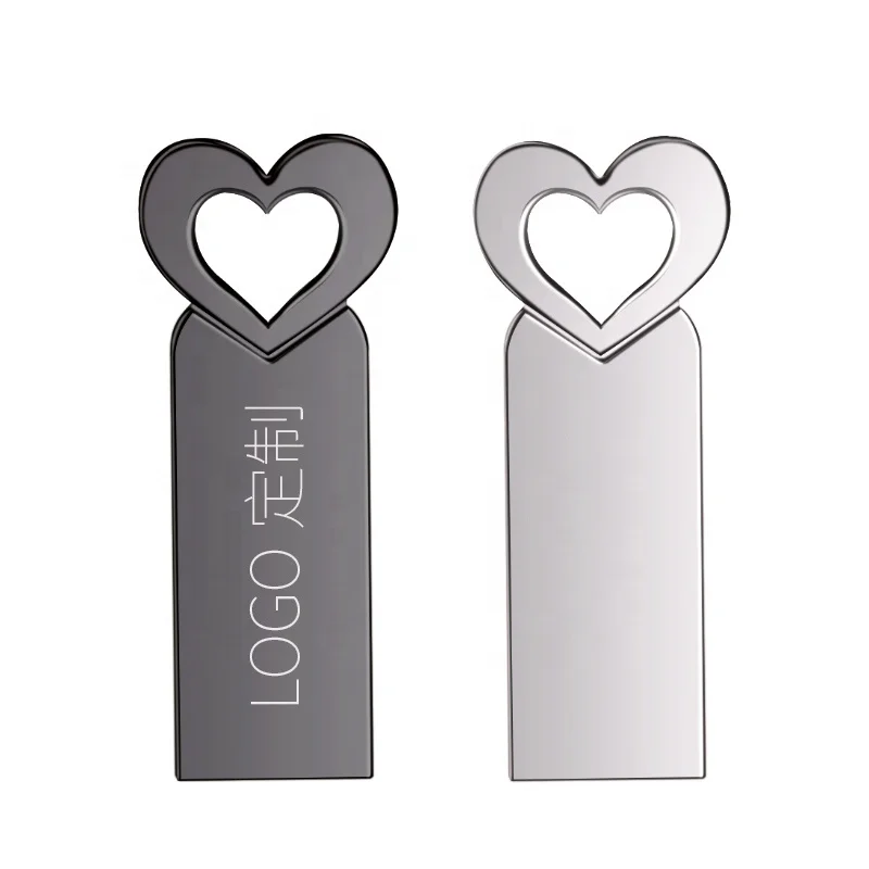 

Factory Cheaper USB2.0 Metal heart shape Wedding gifts Key USB Flash Drive 8GB 16GB 32GB Memory stick Customized Logo