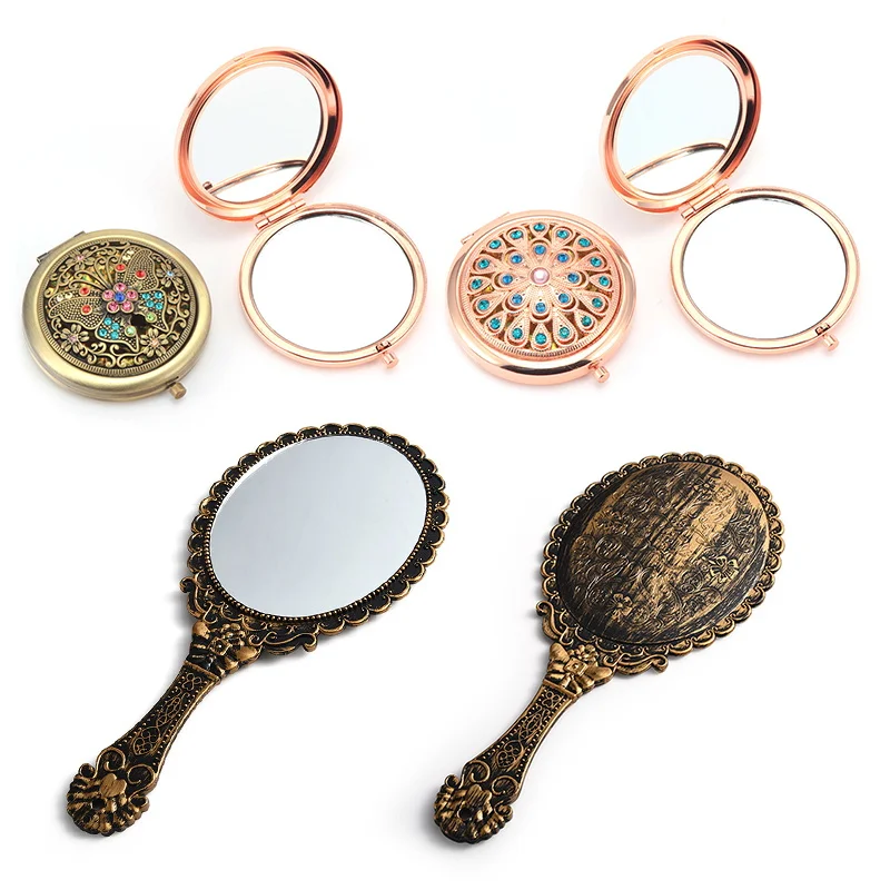 Custom Designs Comfy Hand Mirrors Personal Vintage Makeup Mirror Handheld Mirror With Handle