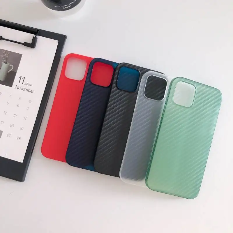 

New Hot Selling Straight Edge Phone Case For iPhone 12Mini 12 Pro Max Mobile Phone Color Carbon Fiber Ultra-Thin Back Cover