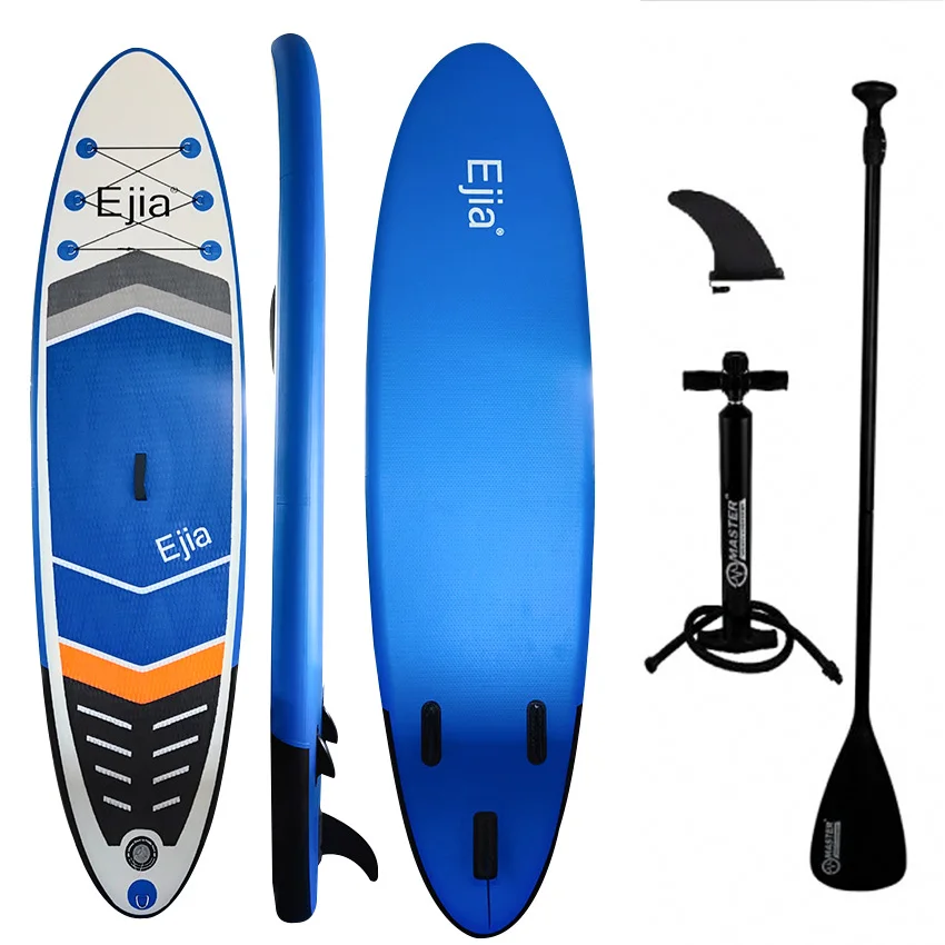 

10'6'' Single Layer Wholesale Inflatable SUP Paddle Board With Hand Pump, Blue+grey or customized