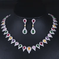 

High Quality Cubic Zirconia Pave Setting Party Wedding Evening Dress accessories Bridal jewelry Sets