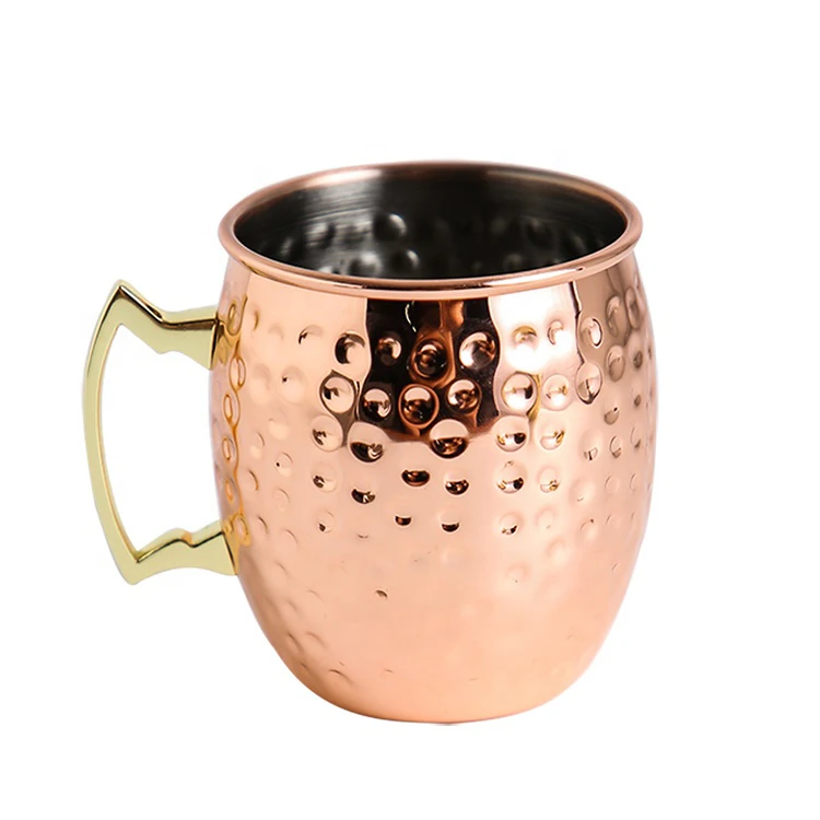 

New design stainless steel Moscow Mule mug 500ml beer mug with copper plating, Gold,copper,black