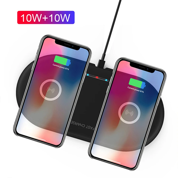 

2 in 1 Multi Phone Portable Charger Universal 10W Wireless Charger Charging Pad Base Power Adapter QI Fast Charger