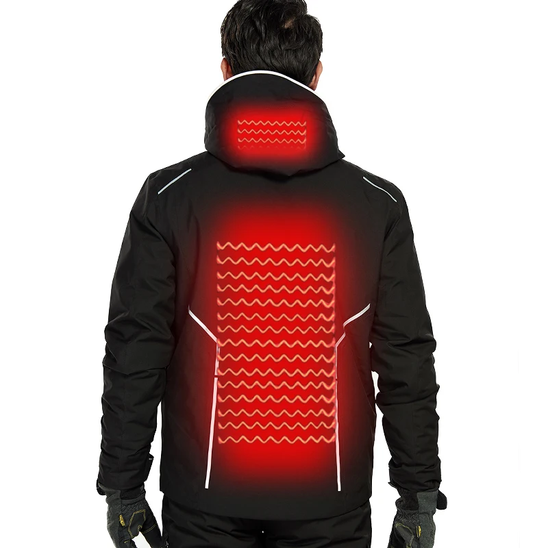 
Sportswear Hooded Heated Ski Jacket Mens Clothing Ski & Snow Wear 