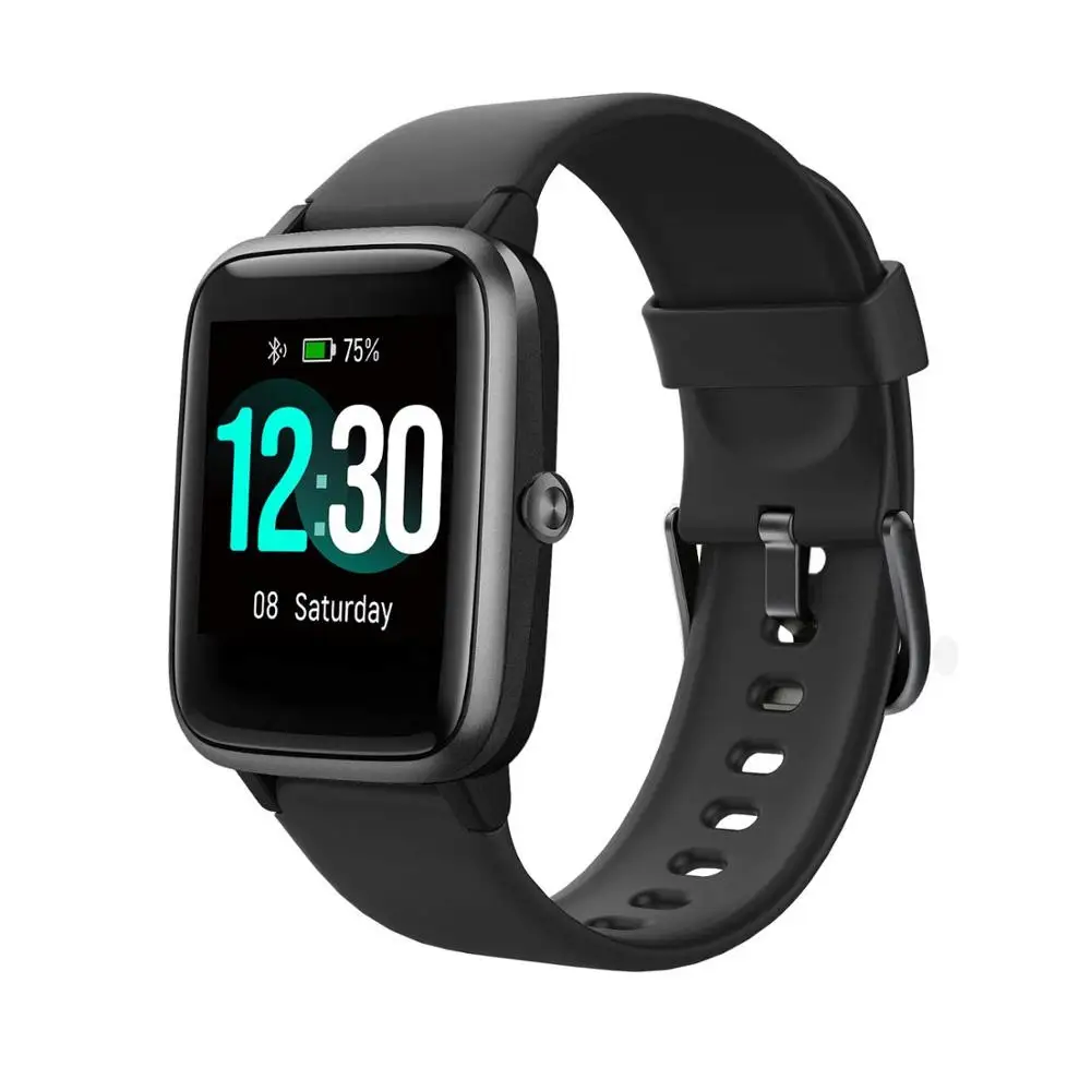 2019 Amazon best seller  1.3 inch  Full  touch screen square dial sport smart watch  with heart rate monitor for men and women