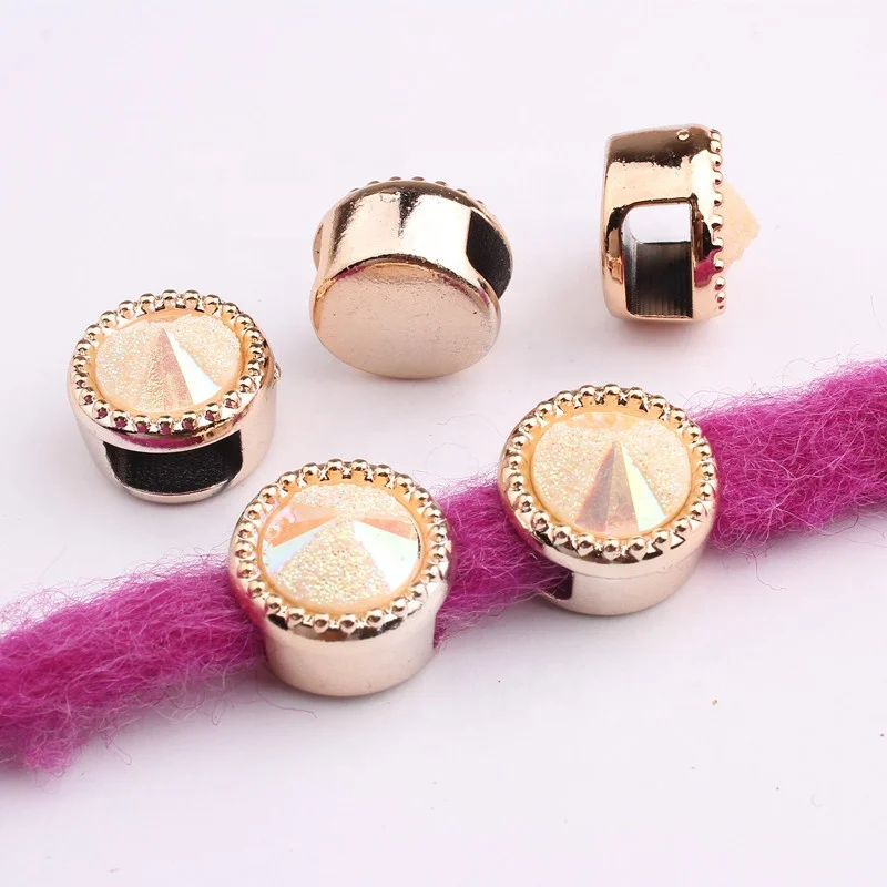 

Free Shipping Golden Large Hole Plastic Dreadlock Hair Beads For Accessories Jewelry