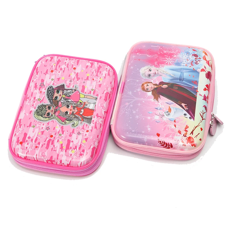 
factory hot sale new design kids 3D PU EVA light up pencil hard case 