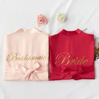 

New hot selling products silk satin Bridesmaid embroidery robe for women