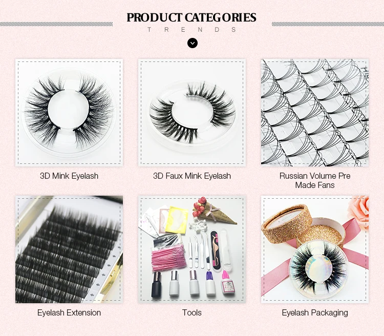 100% Mink Eyelash Extension 3d Pre Glued Pre Made Fan