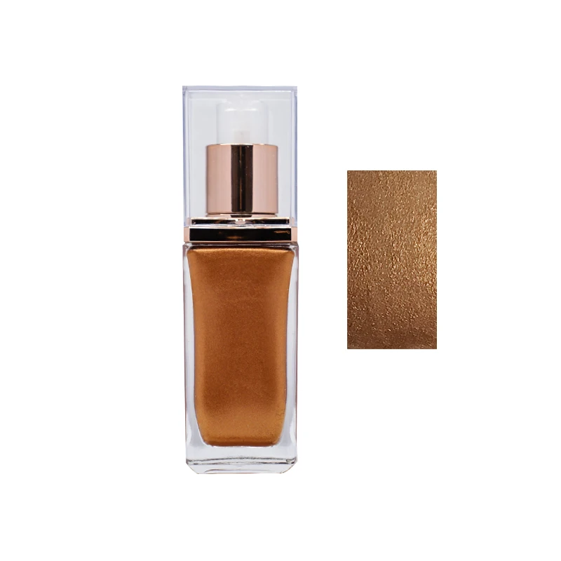

DIY OEM waterproof long lasting own logo face makeup private label liquid body highlighter, Gold colors liquid highlighter makeup