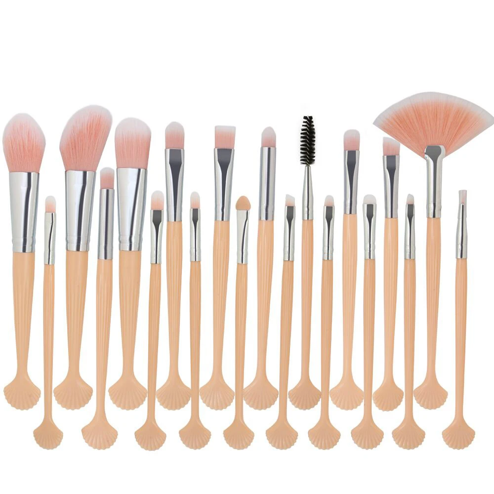 

20 shell eyeshadow brushes blush with fan-shaped makeup brush set, Customized color