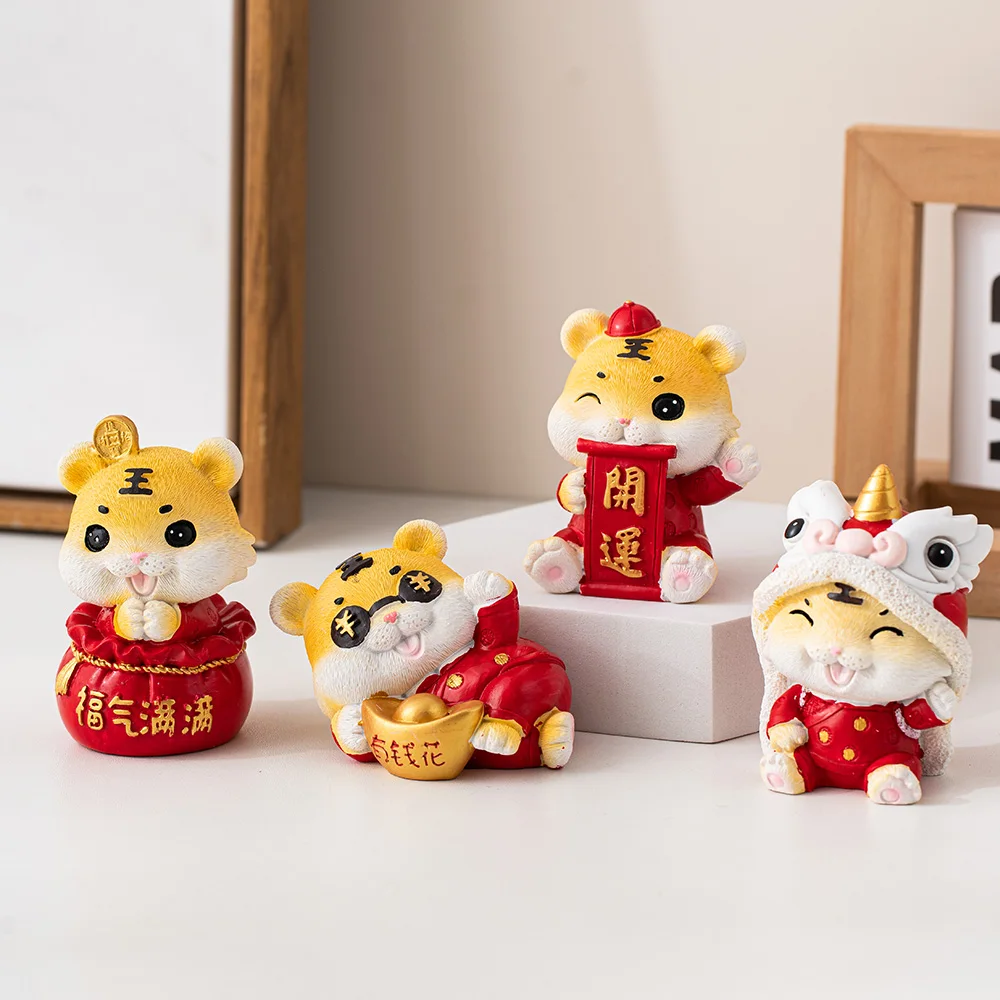 

Home decoration modern resin crafts sculpture little tiger ornaments