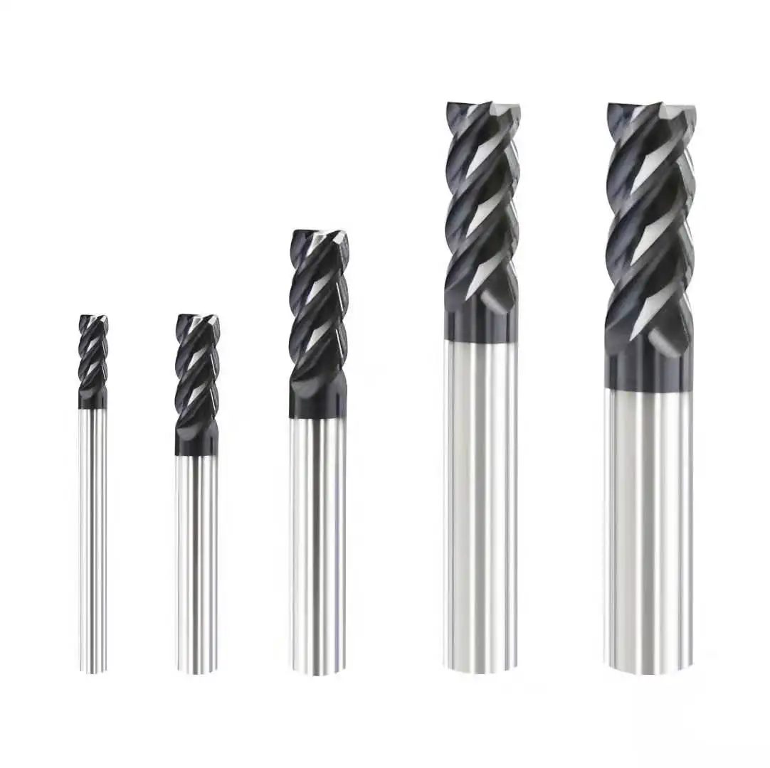 

60 HRC square Endmill-4 Flute endmills for cutting 60HRC material High hardness bar Nanotechnology coating