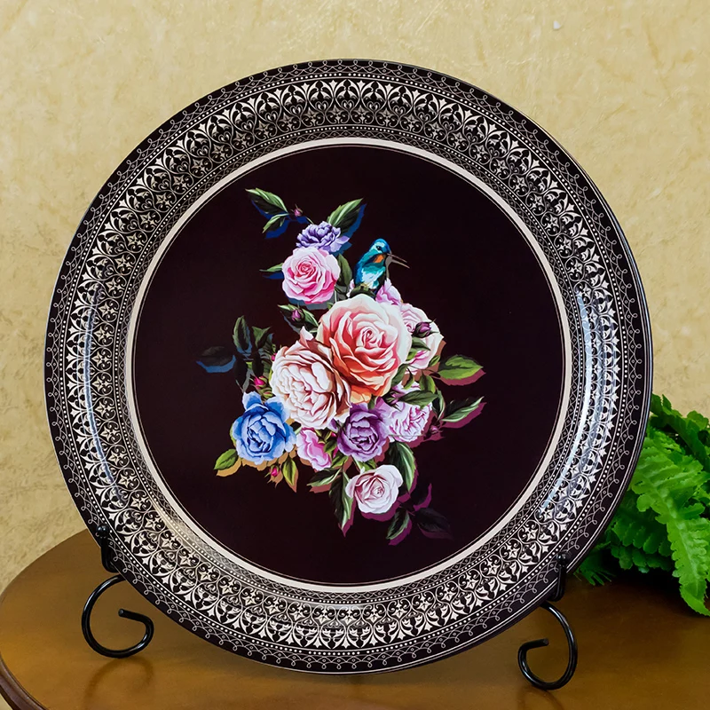 

2021 Good Selling Metal Gold Tray Diameter 26cm Round Fruit Candy Cake Serving Tray