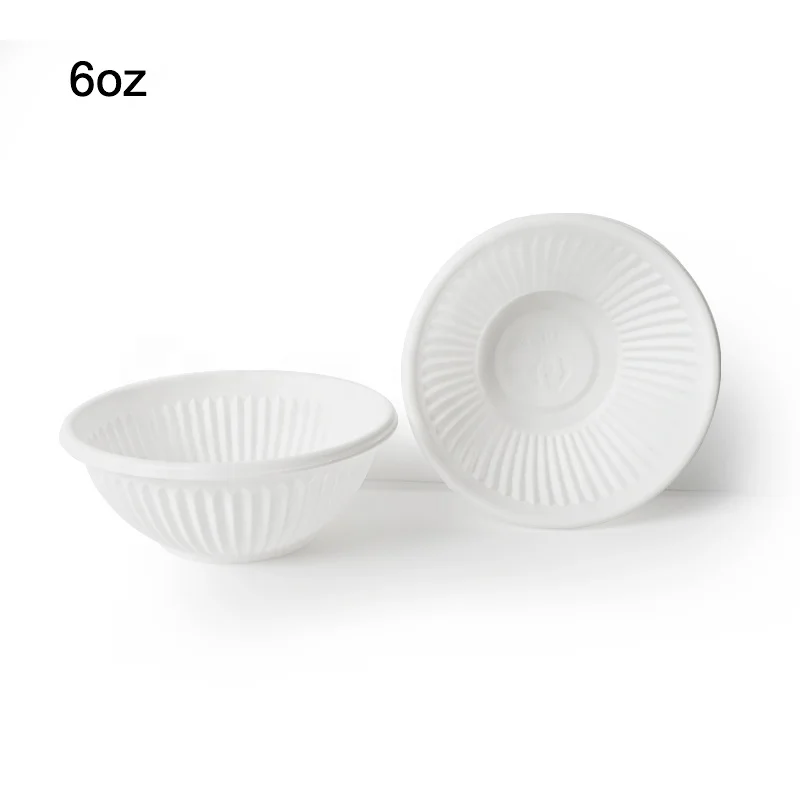 

Takeout Wave 3D Pattern 160ml Round Food Container Biodegradable Soup Bowl