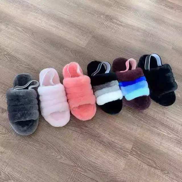 

Wholesale women's plush slippers flat slippers plush slippers women, Picture
