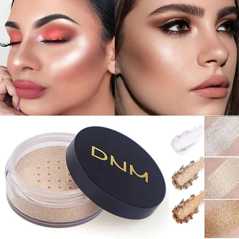 

Yanmei Loose Highlighter Powder Diamond Gold Waterproof Shimmer Glow Bronzer Highlighter Makeup Natural Colors Loose Powder