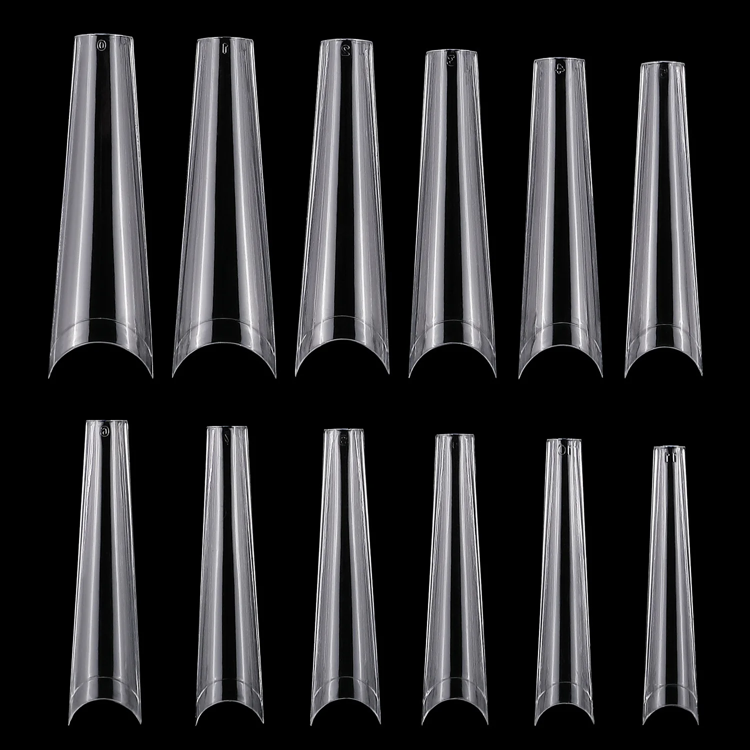 

High Quality Nail Tips 500PCS/Bag Acrylic Lengthen Nails Popular Half Patch Denim False Nails, Transparent, white