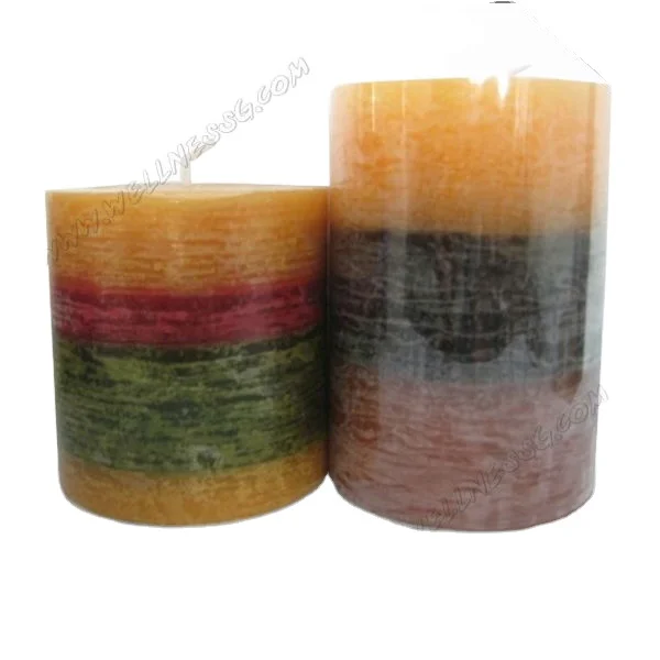 Layered Multicolored Pillar Candles For Birthday Buy Pillar Scented