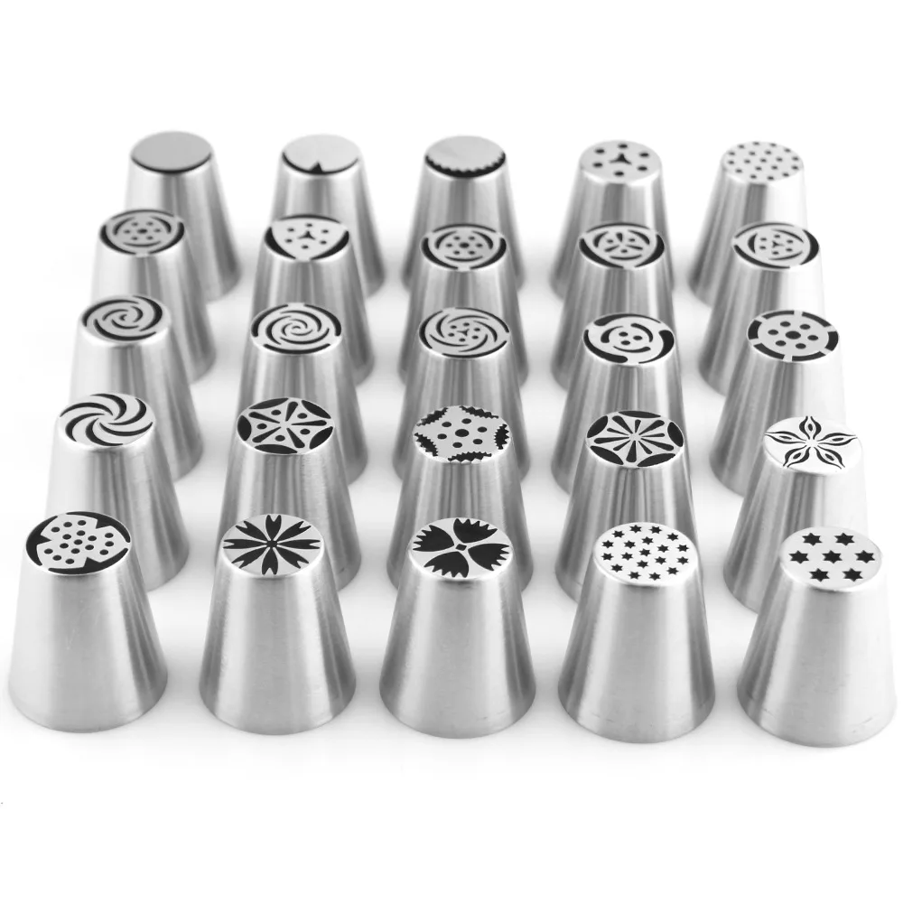

Hot Sale Russian Piping Tips cake decorating nozzle Icing Nozzles Bakes Flower Nozzles Cake Decorating Tips Russian Icing Tips, Silver