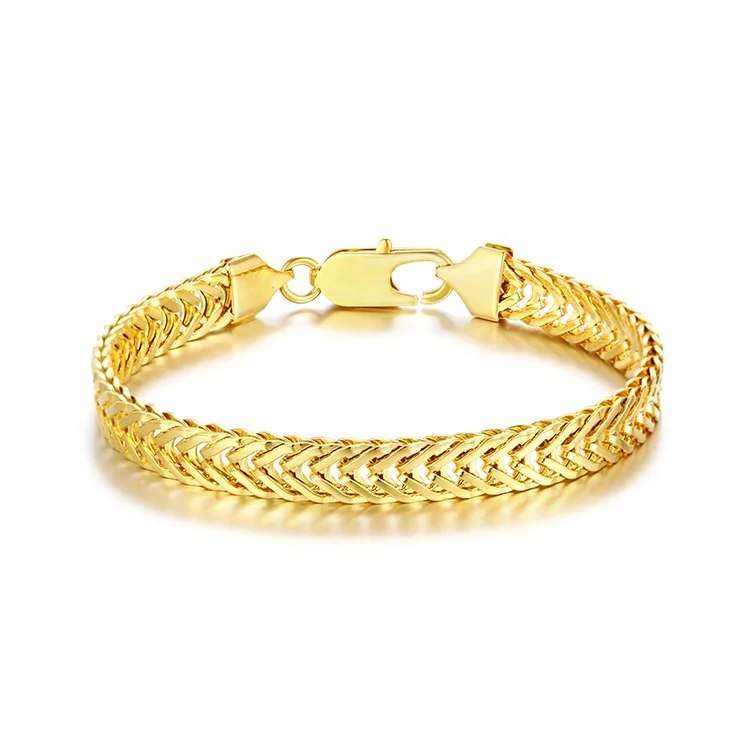 

Jewelry Minimalist Hip Hop PVD Plated stainless steel Fashion Fox Tail Chain Italian Gold Hand Link Bracelet Men