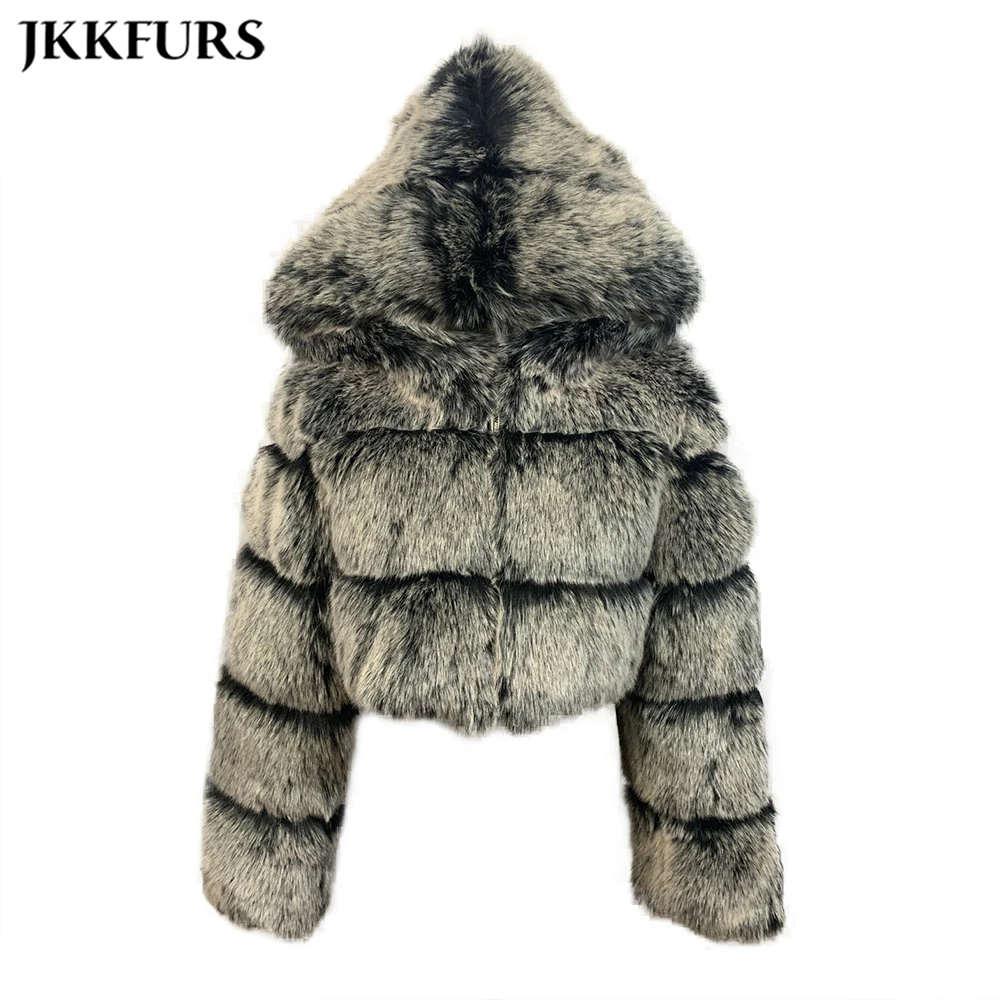 

Hot Sale Women Faux Fake Fox Fur Overcoat Bomber Winter Plus Size Coats Jackets, Customized color