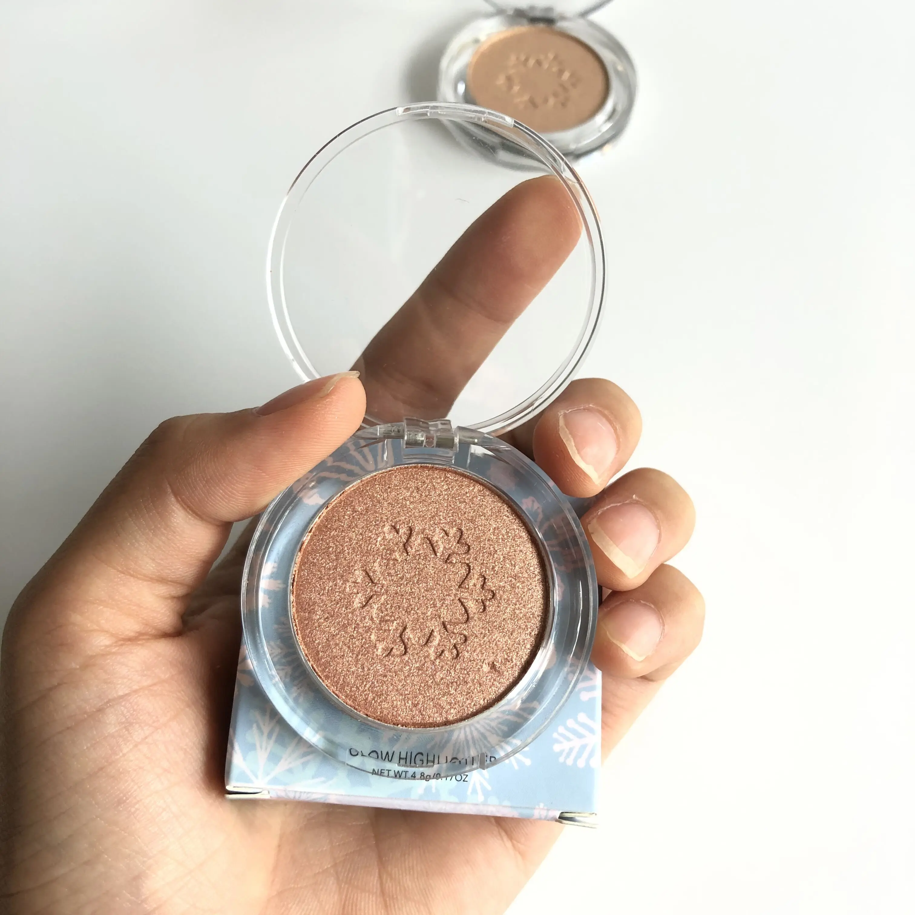 

Private label cosmetics makeup single palette shining digital beauty for face highlighter, 5 color