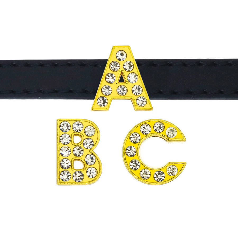 

Wholesale Cheap gold slide metal letter charm, Didfferent color can be produced