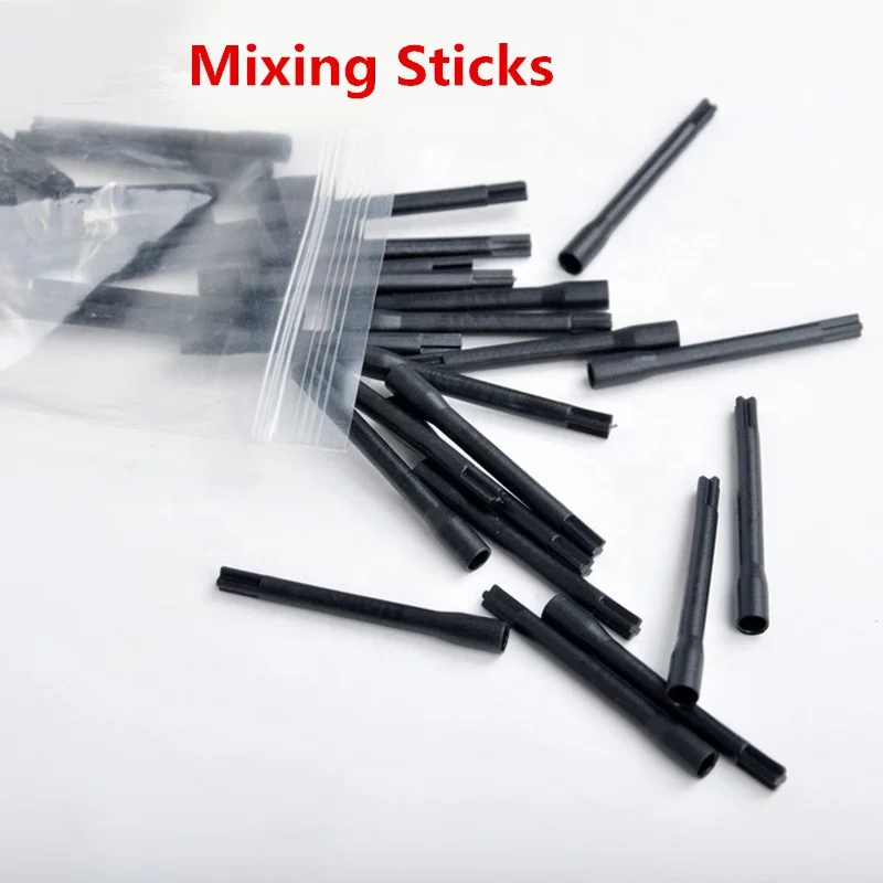 

50pcs/bag Plastic Black Tattoo Ink Mixer Sticks, Professional PMU Pigment Inker Mixer Stick
