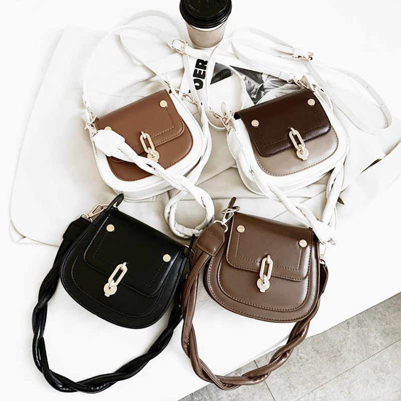 

New Design Fashion Crossbody Pu Leather Shoulder Bags Saddle Handbag Women Bag