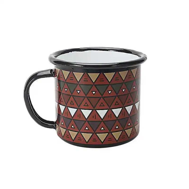 

350ml Factory direct supply enamel mug curling enamel cup thickening retro ins enamel cup